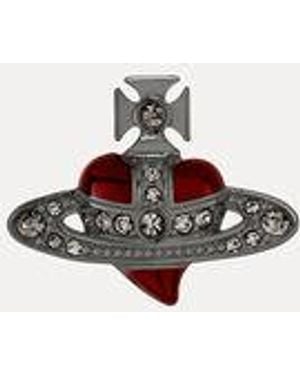 Vivienne Westwood Diamante Heart Single Stud - White