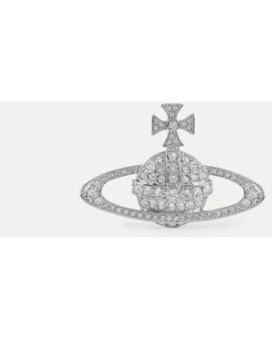 Vivienne Westwood Bas Relief Brooch Cubic Zirconia - White