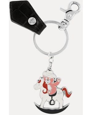Vivienne Westwood Rocking Horse Teddy Keyring Metal - White