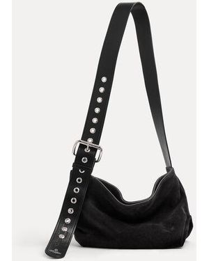 Vivienne Westwood Maxime Small Shoulder Bag Suede Leather - Black