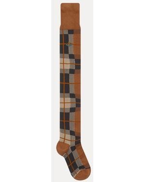 Vivienne Westwood Locharron Over The Knee Sock Locharran - White