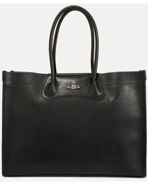 Vivienne Westwood Troy Tote Bag Supple Leather - Black