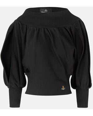 Vivienne Westwood Zingara Top Medium Cotton Felpa - Black