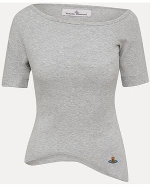 Vivienne Westwood Orgy Shoulder T-Shirt Organic Rib Jersey - Grey