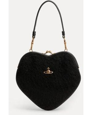 Vivienne Westwood Belle Heart Frame Purse Mohair-Effect - Black