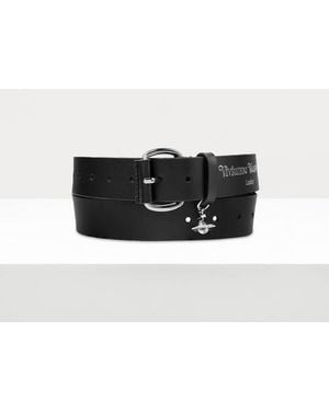 Vivienne Westwood Wide Alex Charm Belt Toledo Leather - Black
