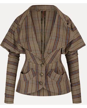 Vivienne Westwood Appetizer Jacket Dandy Hunt Check - Brown