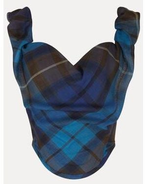 Vivienne Westwood Sunday Corset Top Buchanan Tartan Wool - Blue