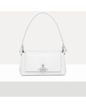 Vivienne Westwood Hazel Medium Handbag Mini Croc-Embossed - White