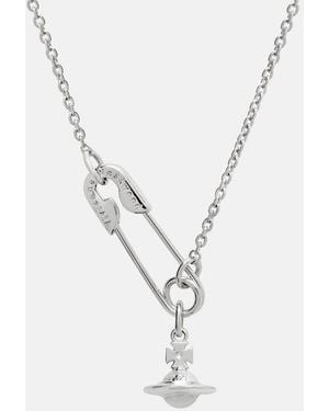 Vivienne Westwood Safety Pin Pendant Necklace - White