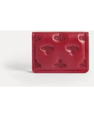 Vivienne Westwood Flap Card Holder Multi Orb Soft Pu - Red