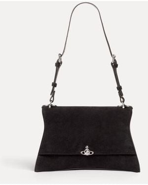 Vivienne Westwood Bianca Medium Shoulder Bag Suede Leather - White