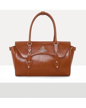 Vivienne Westwood Bettina Medium Handbag Shiny Veget Tanned - Brown