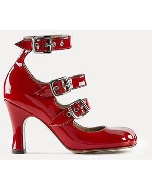 Vivienne Westwood Animal Toe Three-Strap Shoe Patent Leather - Red