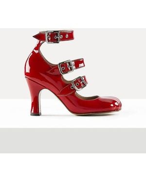 Vivienne Westwood Animal Toe Three-Strap Shoe Patent Leather - Red