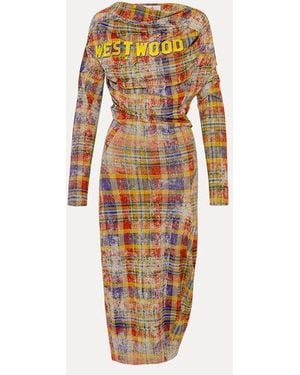 Vivienne Westwood Ls Superbo Dress Print Fluid Jersey - Natural