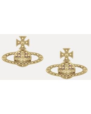 Vivienne Westwood Mayfair Bas Relief Earrings Preciosa Crystals - Metallic