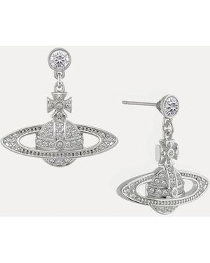 Vivienne Westwood Mini Bas Relief Drop Earrings Cubic Zirconia - Metallic