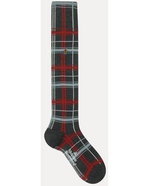 Vivienne Westwood Multicheck High Sock Multicheck - White
