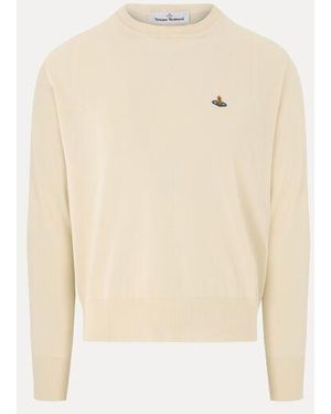 Vivienne Westwood Alex Round Neck Jumper Mako' Cotton - Natural
