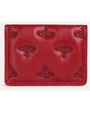 Vivienne Westwood Flap Card Holder Multi Orb Soft Pu - Red