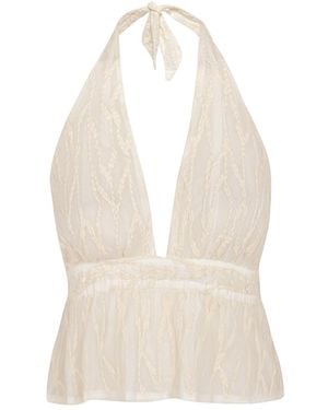 ViX Quinn Peplum Blouse - White