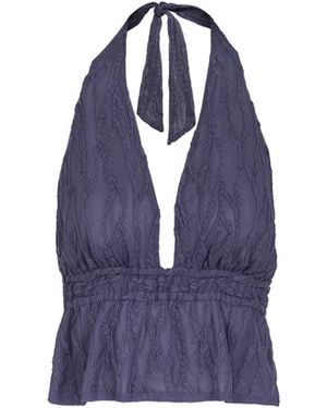 ViX Quinn Peplum Blouse (exchange Only) - Blue