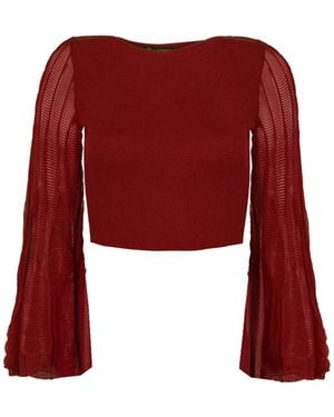 ViX Knit Celina Bell Sleeve Top - Red