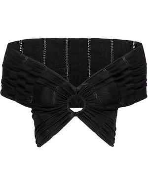 ViX Knit Solaro Bardot Top - Black