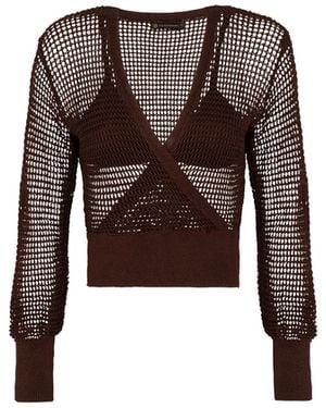 ViX Knit Reese Long Sleeve Blouse - Brown