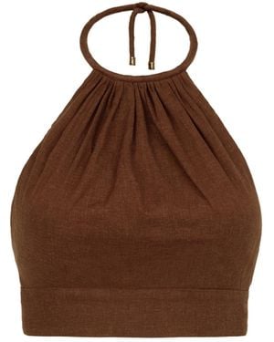 ViX Ibiza High Neck Halter Top - Brown