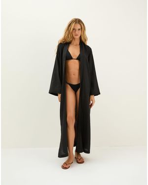 ViX Luna Long Kimono - Black