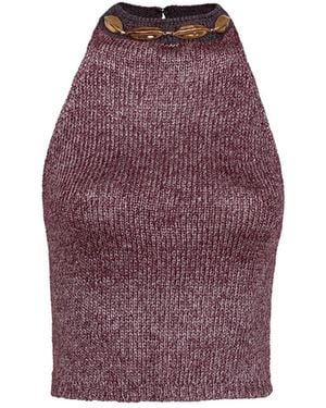 ViX Knit Abby Blouse (exchange Only) - Purple