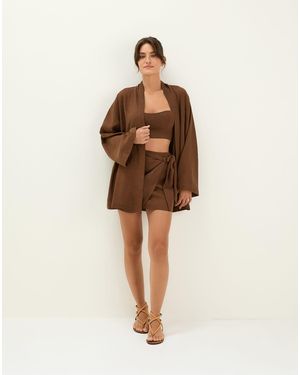 ViX Luna Short Kimono - Brown