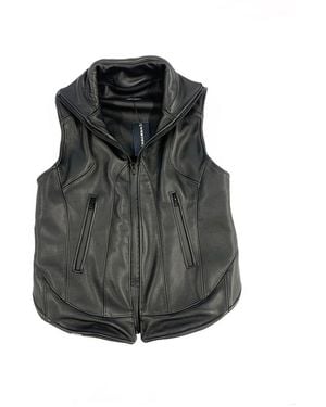 VOITECH Gatling Leather Gilet - Gray