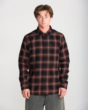 Volcom Caden Plaid Long Sleeve Shirt - Brown