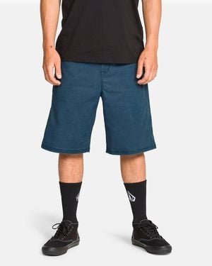 Volcom Dialed Relaxed Work Shorts - Blue