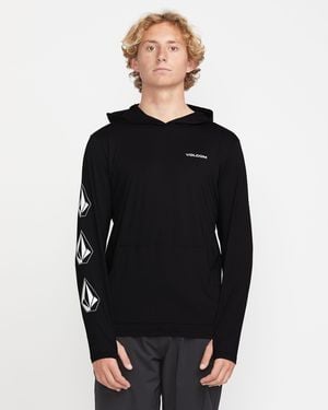 Volcom Largee Iconic Hood Long Sleeve Thrashguard - Black