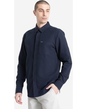Volcom Caden Solid Long Sleeve Shirt - Blue