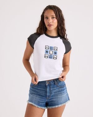 Volcom Kick It Game Day Crop Tee - White