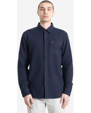 Volcom Caden Solid Long Sleeve Shirt - Blue