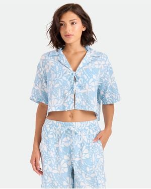 Volcom Tied Up Crop Shirt - Blue