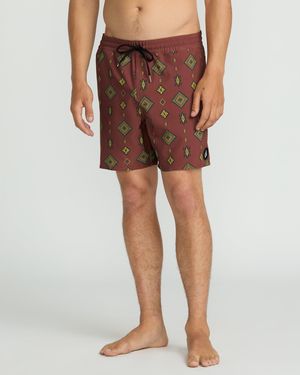 Volcom Lido Print 16" Trunks - Brown