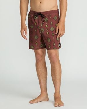 Volcom Lido Print Trunks - Brown