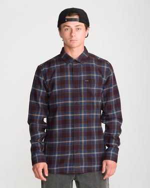 Volcom Caden Plaid Long Sleeve Shirt - Blue
