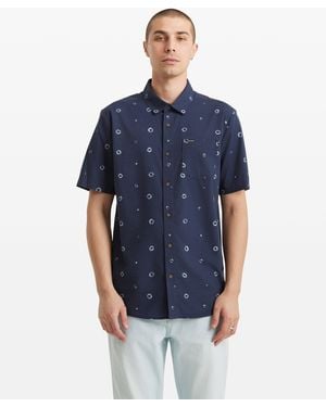 Volcom Scaler Stone Woven Short Sleeve Shirt - Blue