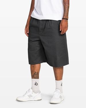 Volcom Chillow Pleat Elastic Waist Chino Shorts - Gray