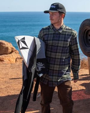 Volcom Levelstone Long Sleeve Shirt - Gray