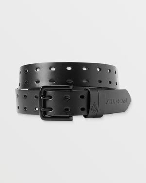 Volcom Two Spike Leather Belt - Black