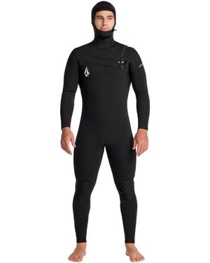 Volcom 4/3Mm Hooded Chest Zip Full Wetsuit - Black